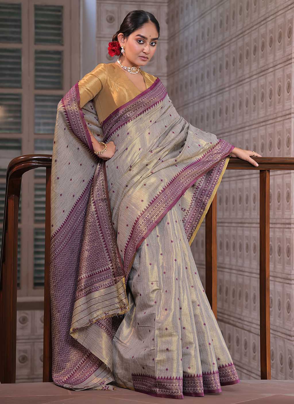 Tussar Tissue Silk saree