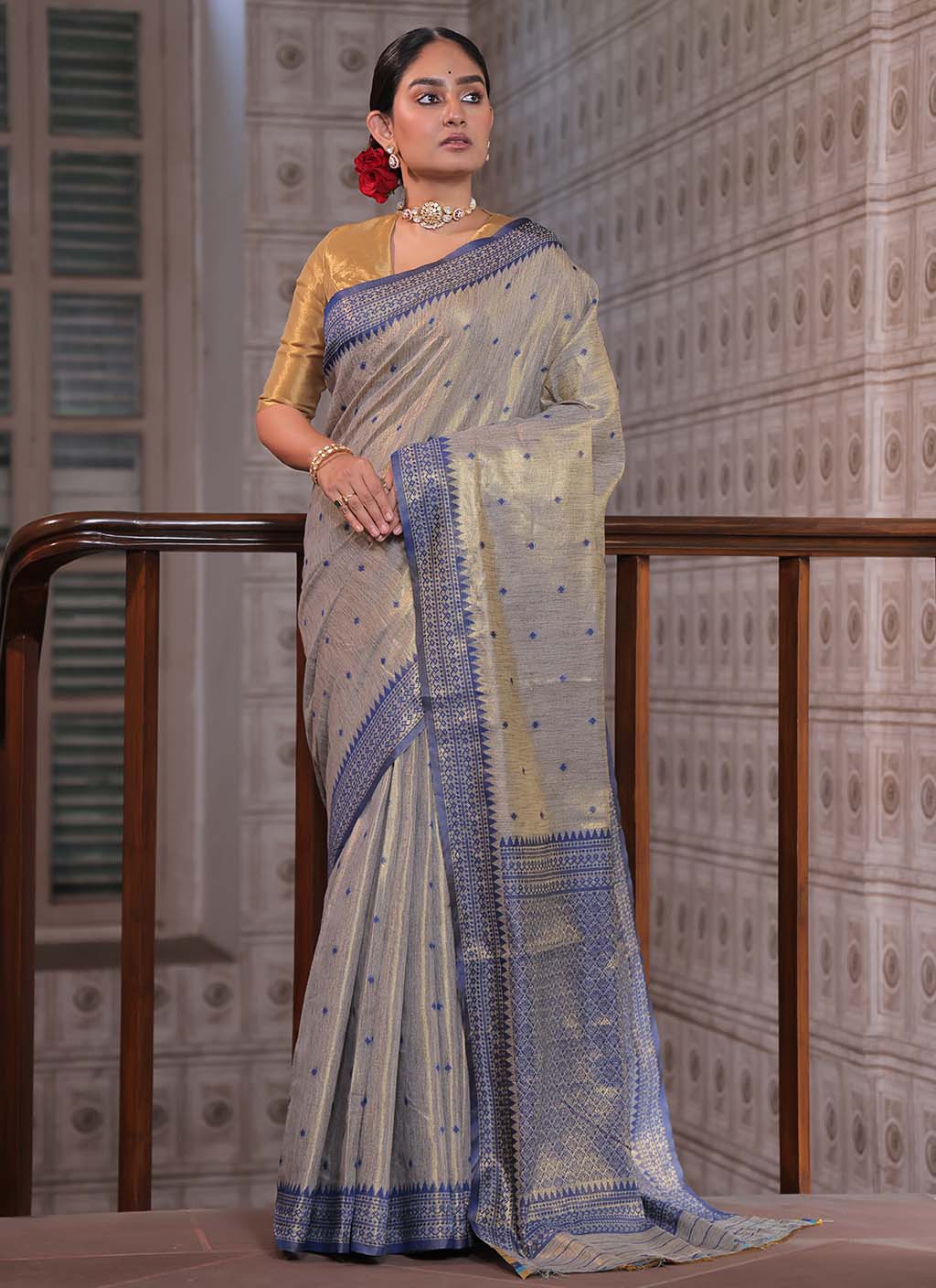 Tussar Tissue Silk Saree