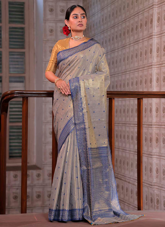 Tussar Tissue Silk Saree
