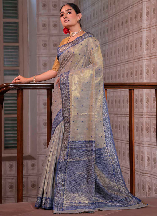 Tussar Tissue Silk Saree