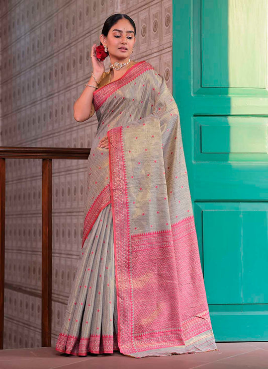 Tussar Tissue Silk Saree