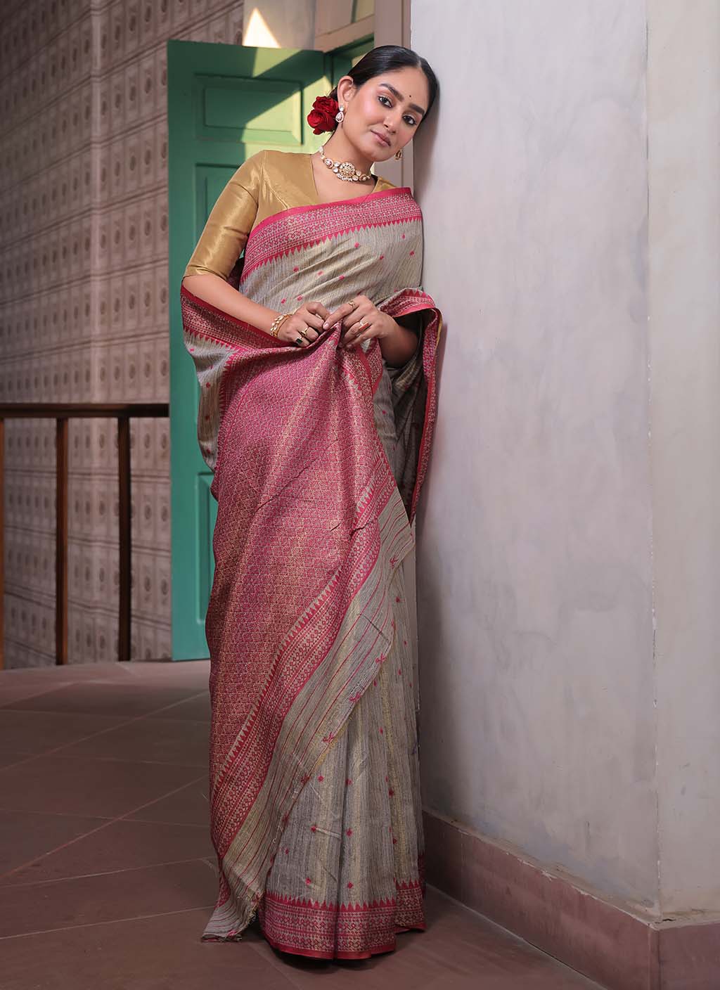 Tussar Tissue Silk Saree