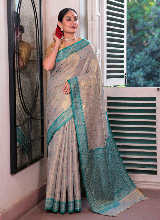 Tussar Tissue Silk Saree