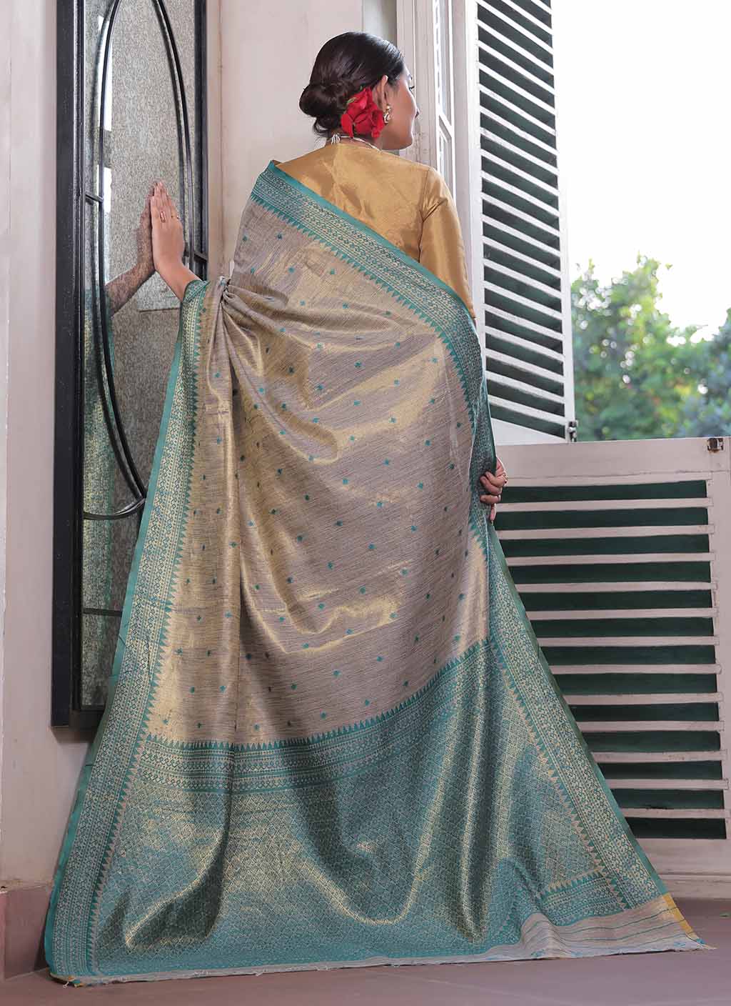 Tussar Tissue Silk Saree
