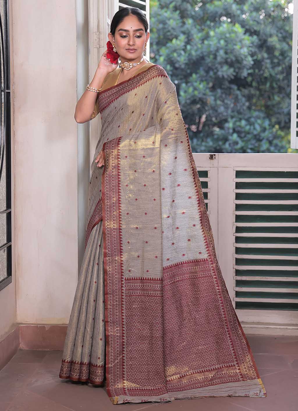 Tussar Tissue Silk Saree