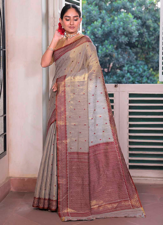Tussar Tissue Silk Saree