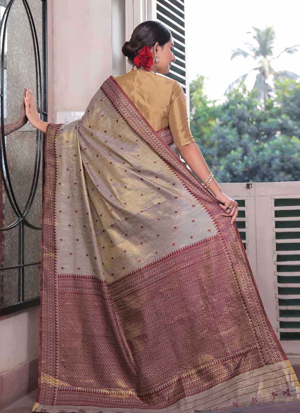 Tussar Tissue Silk Saree