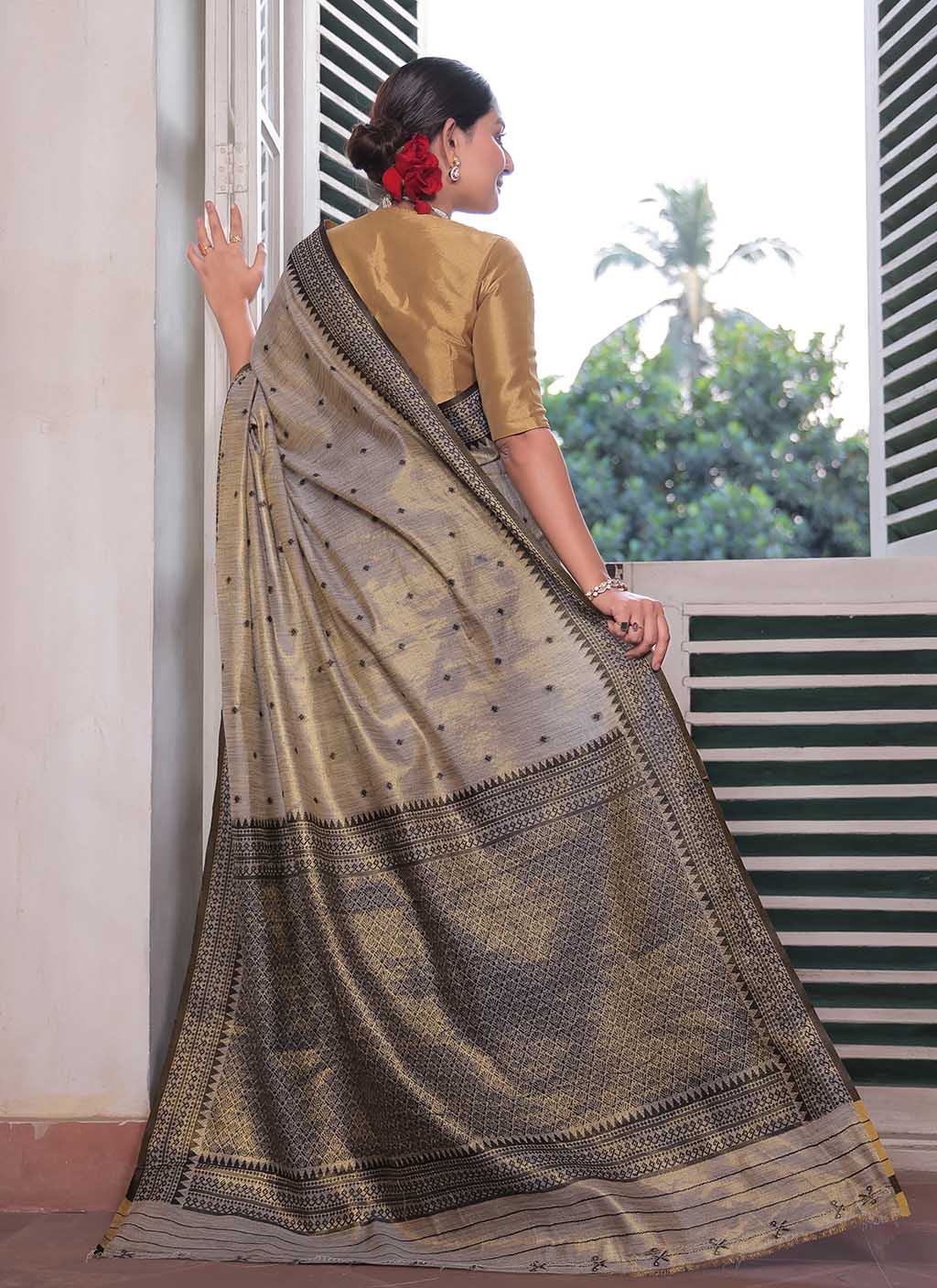 Tussar Tissue Silk Saree
