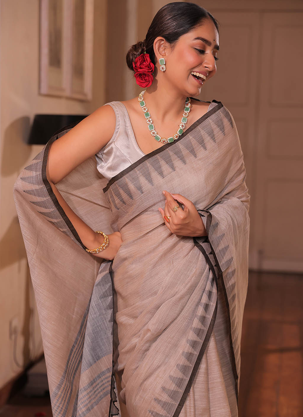 Pure Linen Saree