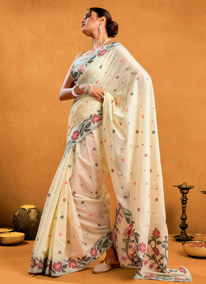 Pure Cotton Jamdani Saree