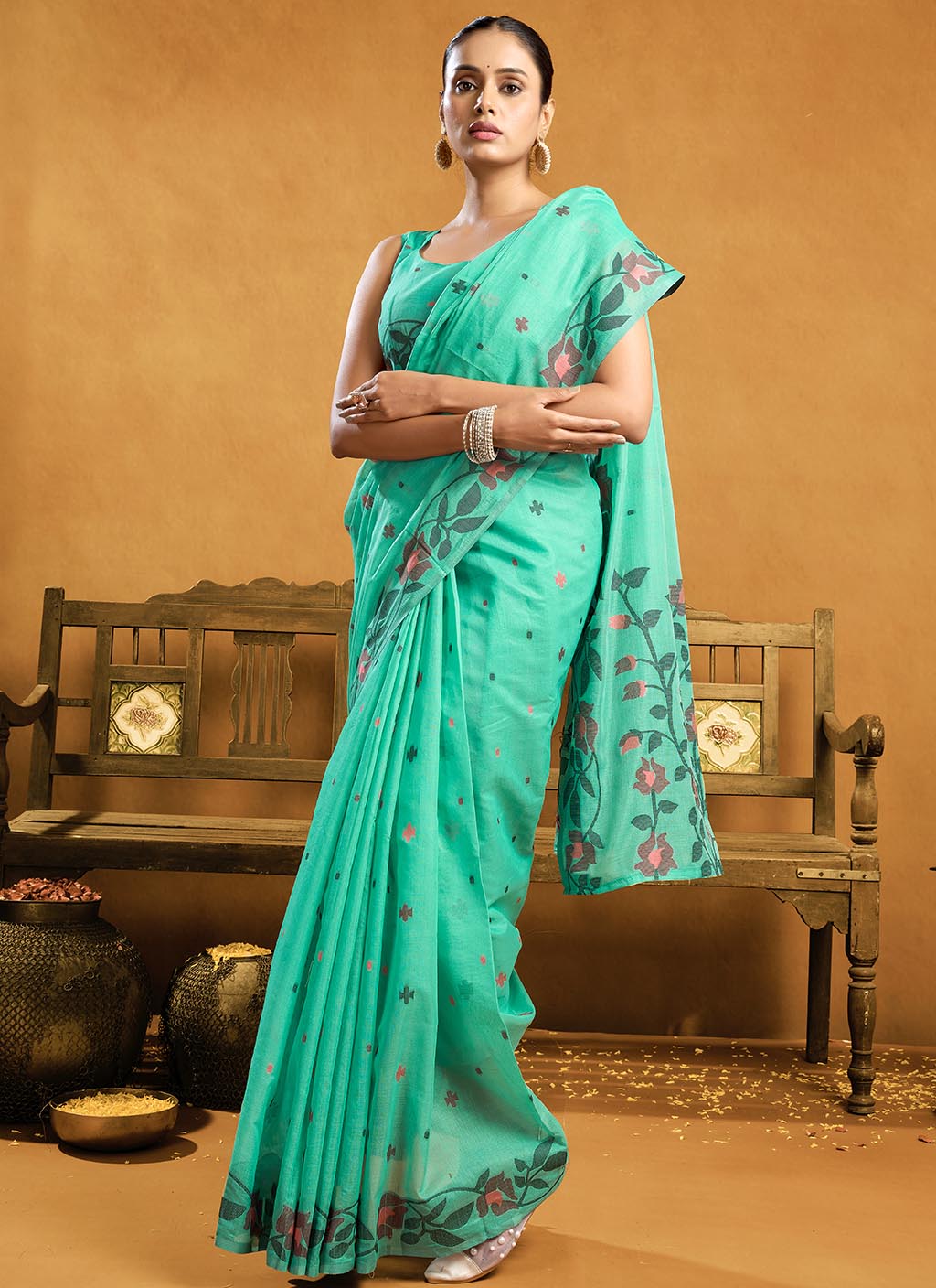 Pure Cotton Jamdani Saree