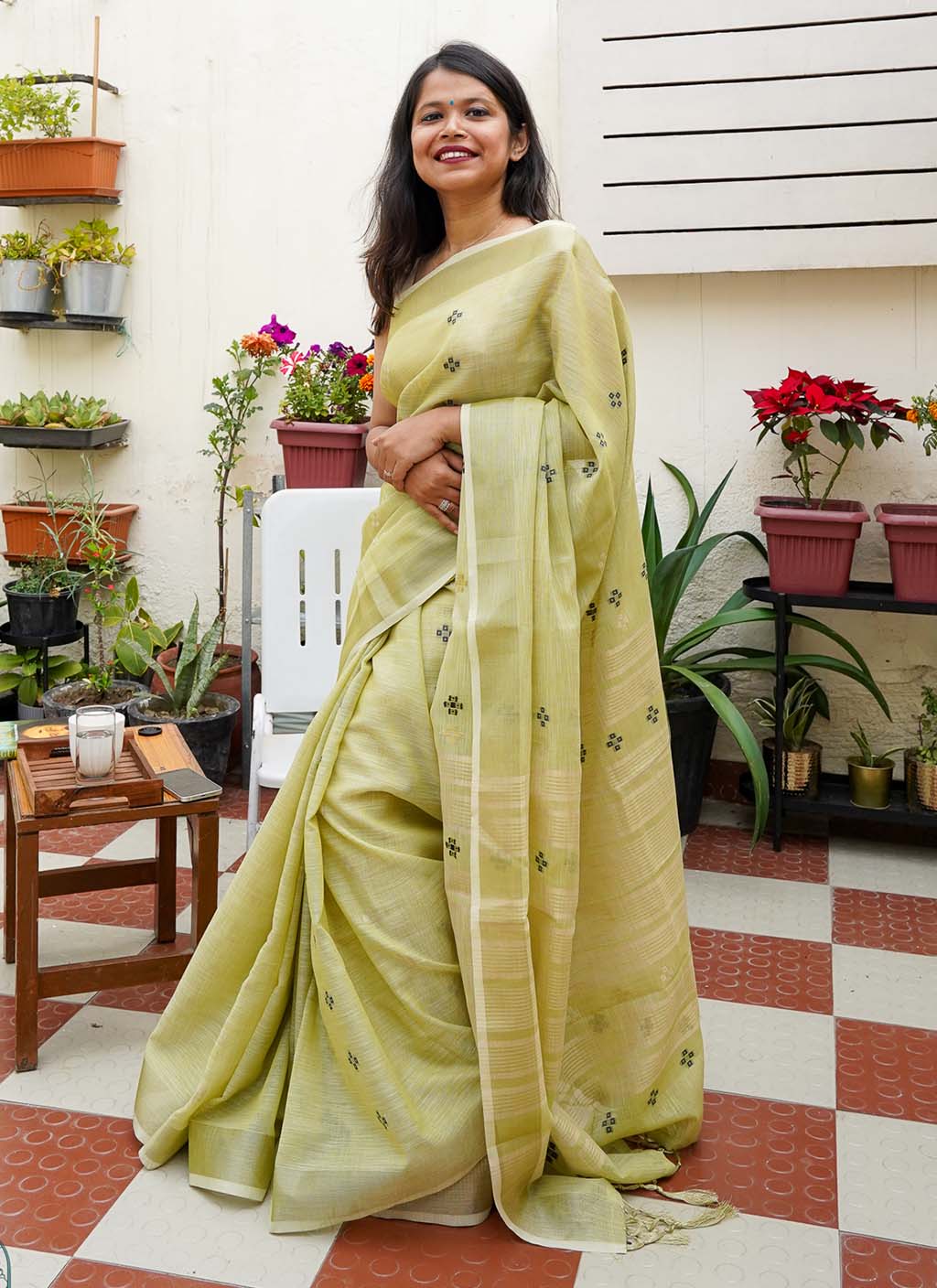 Linen Cotton Saree