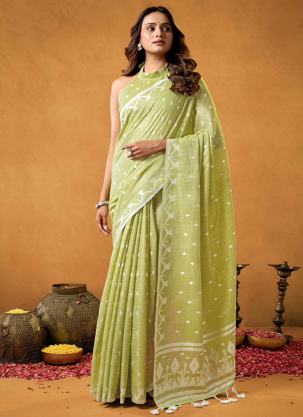 Pure Linen Saree