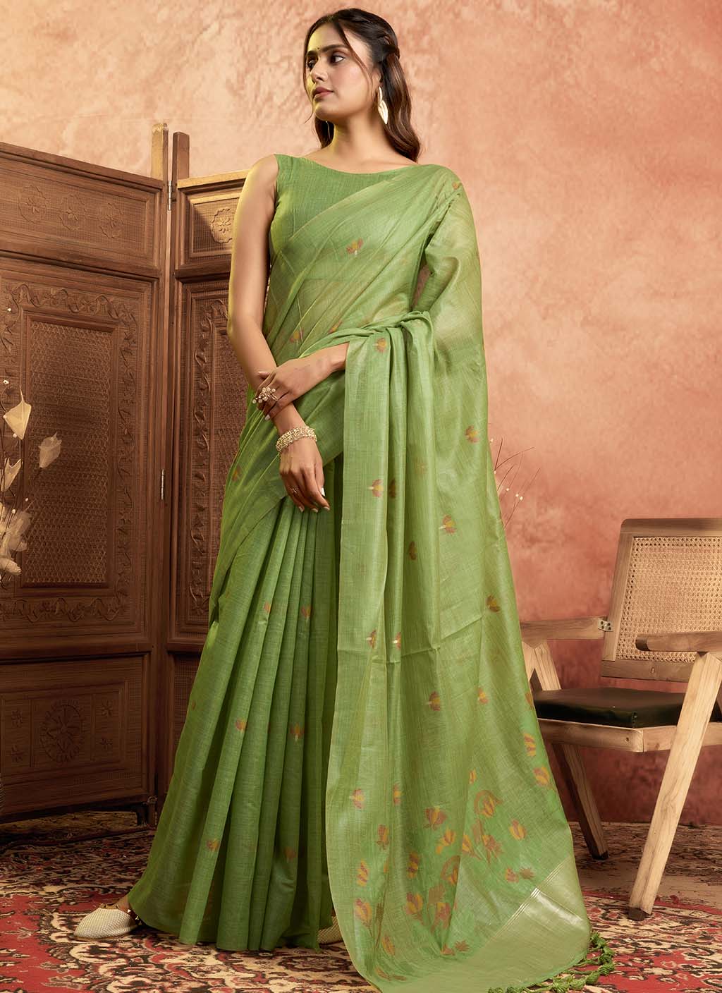 Muga Cotton Saree