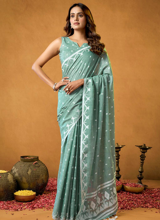 Pure Linen Saree
