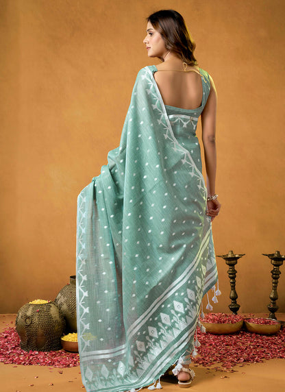 Pure Linen Saree
