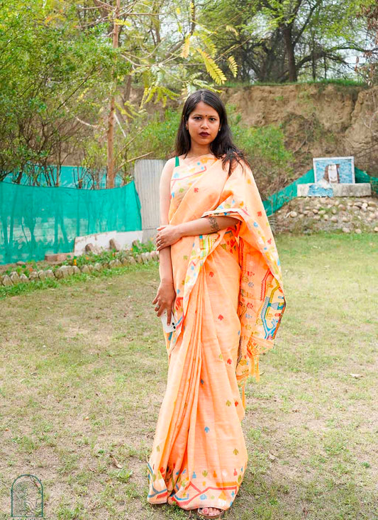 Pure Linen Jamdani Saree