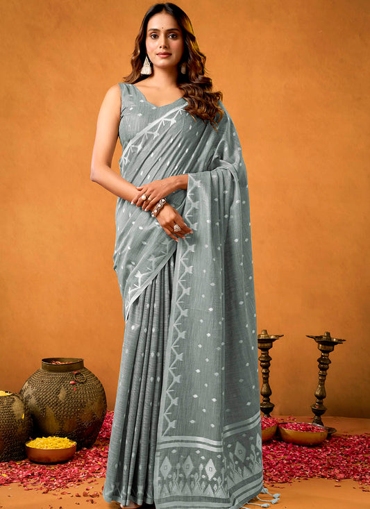 Pure Linen Saree
