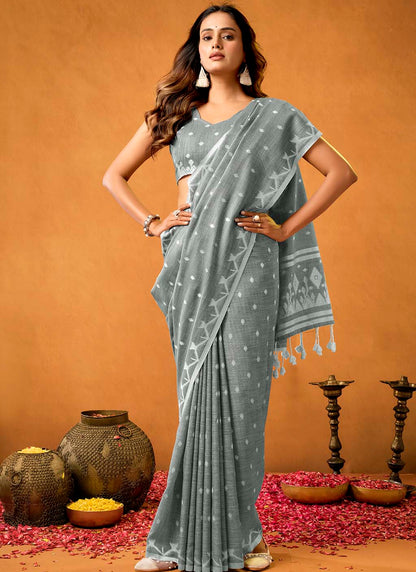 Pure Linen Saree