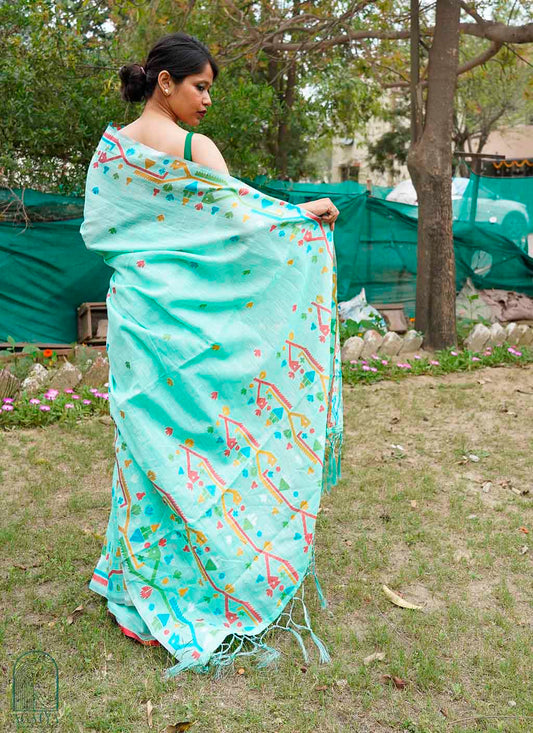 Pure Linen Jamdani Saree