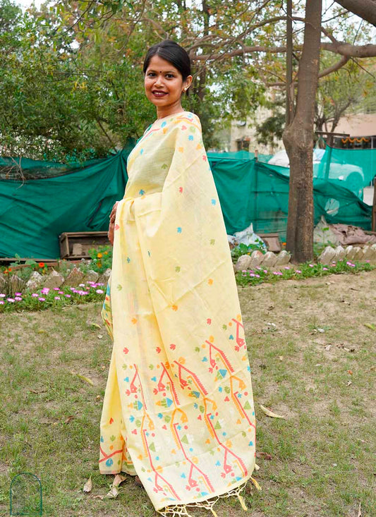 Pure Linen Jamdani Saree