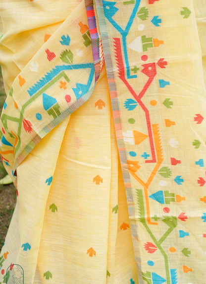 Pure Linen Jamdani Saree