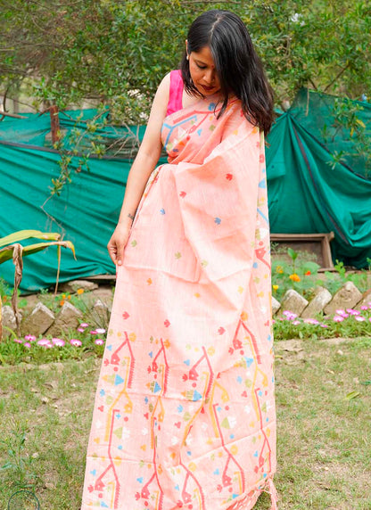 Pure Linen Jamdani Saree