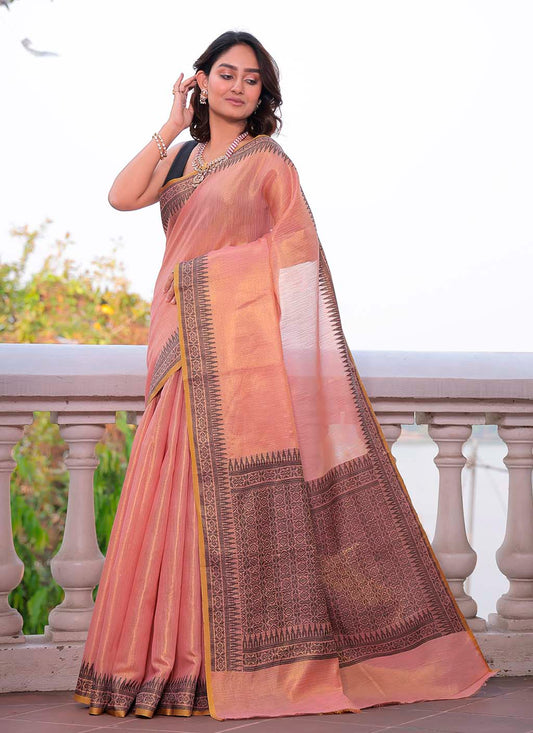Linen Tissue Silk Saree