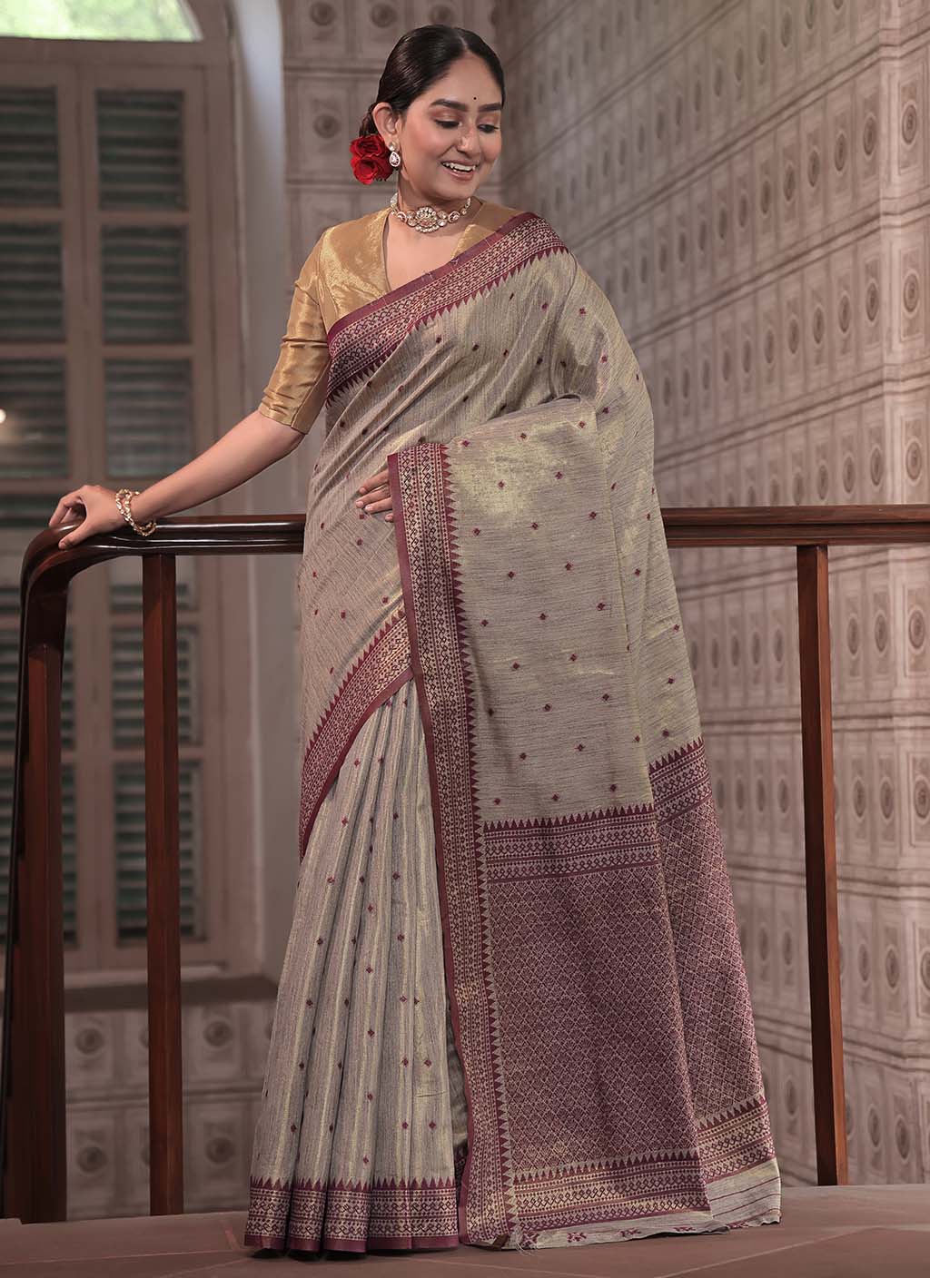 Tussar Tissue Silk saree
