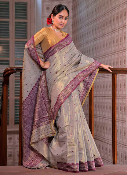 Tussar Tissue Silk saree