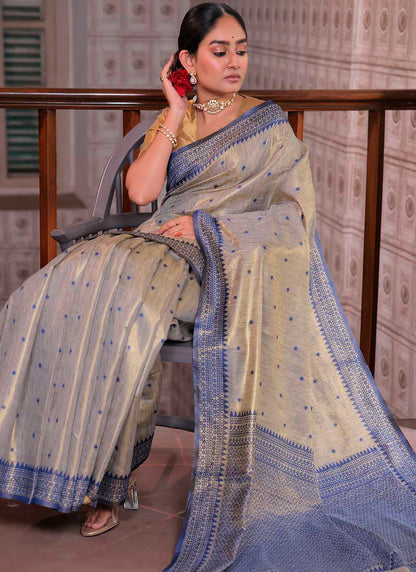 Tussar Tissue Silk Saree