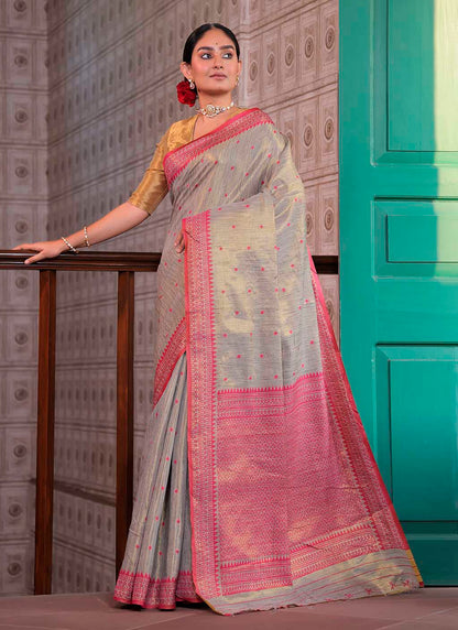 Tussar Tissue Silk Saree