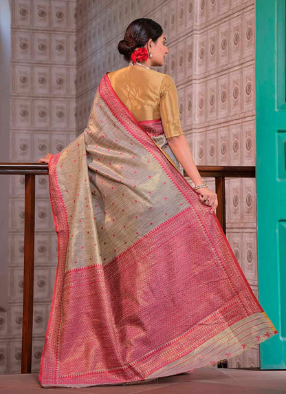 Tussar Tissue Silk Saree