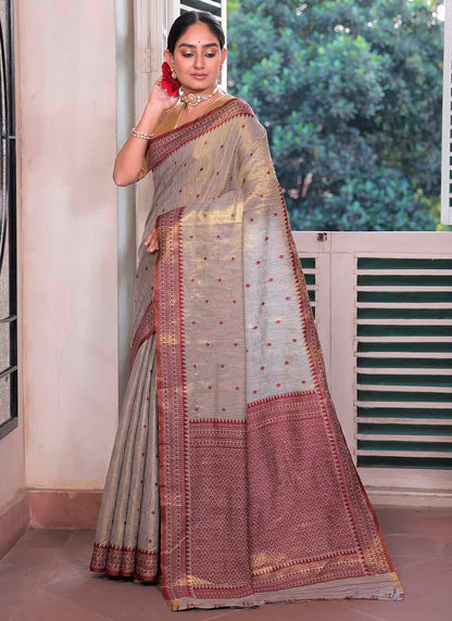 Tussar Tissue Silk Saree