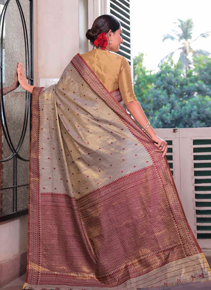 Tussar Tissue Silk Saree