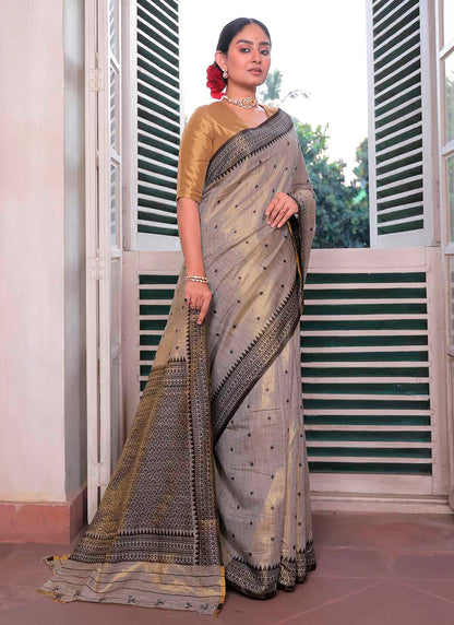 Tussar Tissue Silk Saree