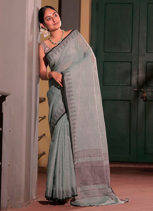 Pure Linen Saree